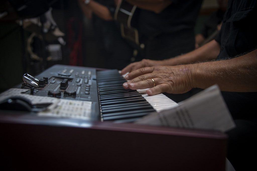 playing a piano